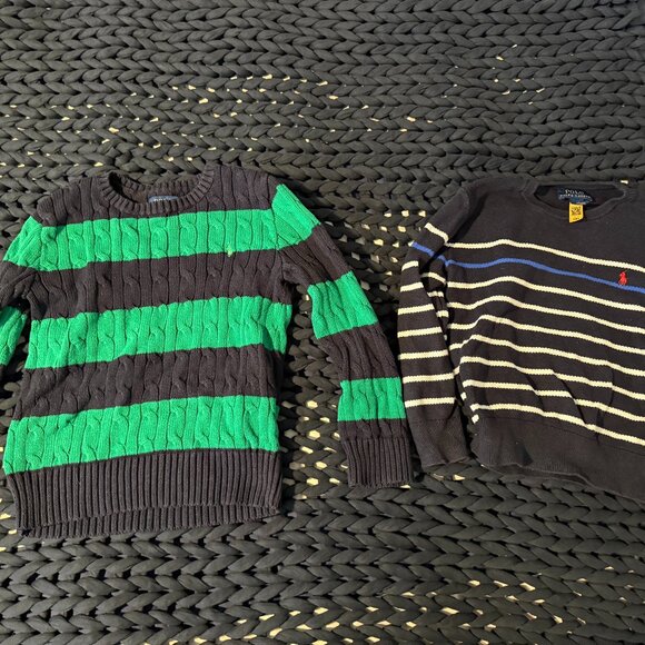 TWO (2) POLO RALPH LAUREN BOY SIZE LIMITED EDITION POLO SWEATERS